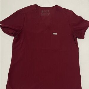 Figs Women’s Deep Red Short Sleeve Tee